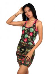 Detalle no seleccionable para compra Vestido 100% poliester estampado, detalle del producto