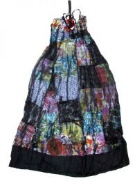 Modelo: Negro Vestido largo patchwork tirante Mod Negro