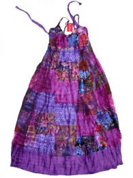 Modelo: Morado Vestido largo patchwork tirante Mod Morado
