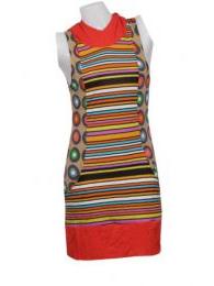 ZAS robapinzas.com | vestido estampado rayas de colores sin mangas y con capucha. talla &uacute;nica