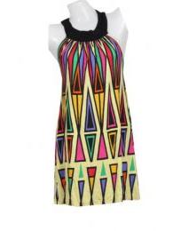 ZAS robapinzas.com | vestido corto estampado triangular de colores, talla &uacute;nica