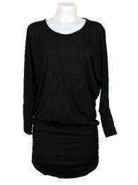 ZAS robapinzas.com | vestido expandex manga larga con espalda abierta y fruncido en cadera, talla &uacute;nica