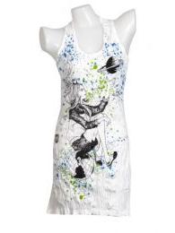 Modelo: Blanco vestido algodón arrugado Mod Blanco