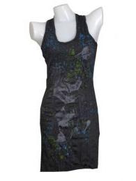 Modelo: Negro vestido algodón arrugado Mod Negro