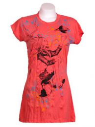 Modelo: Rojo vestido algodón arrugado Mod Rojo
