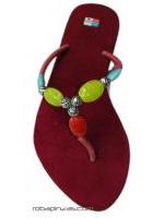 ZAS robapinzas.com | 
	Sandalia "flip flop" Suela sint&eacute;tica planta textil, adornos piedras de colores los colores de las piedras pueden variar de los mostrados..
