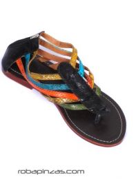 ZAS robapinzas.com | 
	Sandalias de piel de serpiente de colores, planta de piel y suela de piel.
