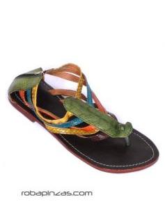 ZAS robapinzas.com | Sandalias de piel de serpiente de colores, planta de piel y suela de piel.