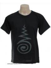 ZAS robapinzas.com | 
	Camiseta de algod&oacute;n, ribete de distinto color en cuello y mangas. el dibujo est&aacute; troquelado y cortado en la tela. Motivo ESPIRAL
