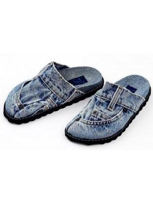 ZAS robapinzas.com | Zueco vaquero realizado con pantalones levi's reciclados, planta anat&oacute;mica de corcho prensado