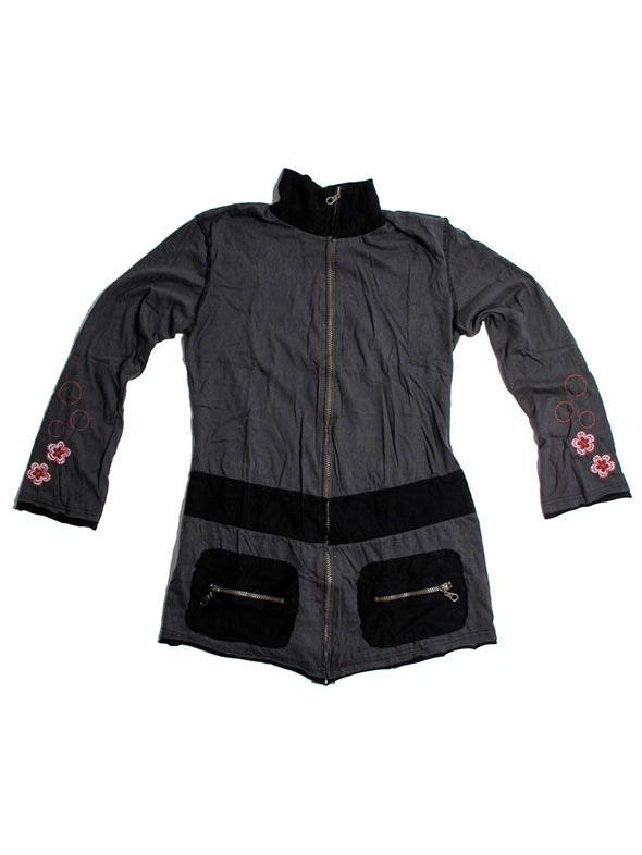 chaqueta detalles flores y cículos cremallera frontal y en bolsillos. 100% algodón ZAS robapinzas.com | chaqueta detalles flores y cículos cremallera frontal y en bolsillos. 100% algodón