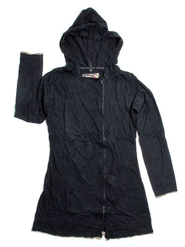chaqueta larga lisa con cremallera cruzada. 100% algodón ZAS robapinzas.com | chaqueta larga lisa con cremallera cruzada. 100% algodón