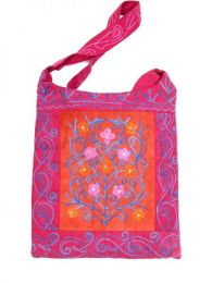 Bolso de piel de melocotón bordado con ZAS robapinzas.com | Bolso de piel de