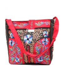 Bolso de piel de melocotón bordado cuadrado ZAS robapinzas.com | Bolso de piel de