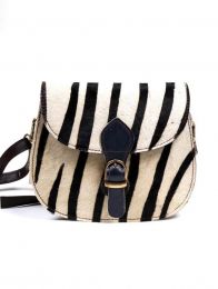 Bolsos redondeados DE PIEL RECICLADA con estampado ZAS robapinzas.com | Bolsos redondeados
