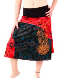 Falda hippie de algodón estampado con flores ZAS robapinzas.com | Falda hippie de