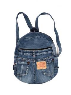 Mochila grande redondeada fabricada con pantalones ZAS robapinzas.com | Mochila grande redondeada