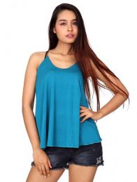 top blusa amplia expandex poliester liso espalda ZAS robapinzas.com | top blusa amplia