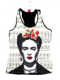 Blusa con estampado Frida Kahlo - partitura de ZAS robapinzas.com | Blusa con estampado