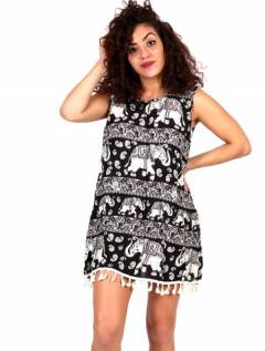 Vestido estampado étnico con cinto cordón ZAS robapinzas.com | Vestido estampado