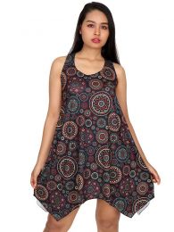 Vestido hippie con estampado mandalas bajo asimétrico ZAS robapinzas.com | Vestido hippie con