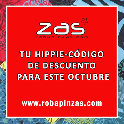 Tu código de DESCUENTO más Hippie Alternativo. ZAS tu tienda Hippie alternativa