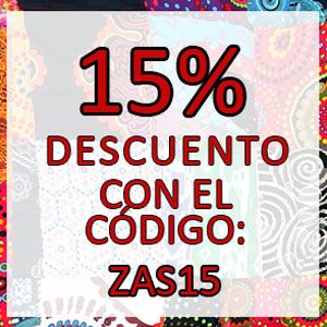 Vuelve el código ZAS15 con el que obtener un 15% de DESCUENTO ADICIONAL en tu compra.. ZAS tu tienda Hippie alternativa