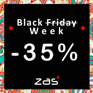 Vuelve la semana Black Friday a ZAS. Black Week con descuentos a partir del 35%.
. ZAS tu tienda Hippie alternativa