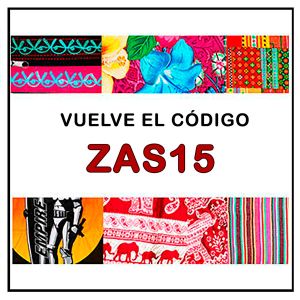 ¡Usa el código ZAS15 y ahorra un 15% adicional en tus compras en ZAS! . Date prisa, solo por tiempo limitado
. ZAS tu tienda Hippie alternativa