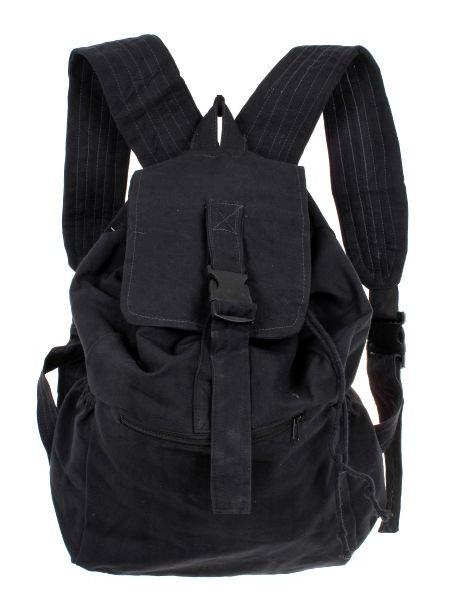 Modelo: Negro Bolsos y Mochilas Hippies - Mochila de loneta con múltiples BOHC06 - Modelo Negro