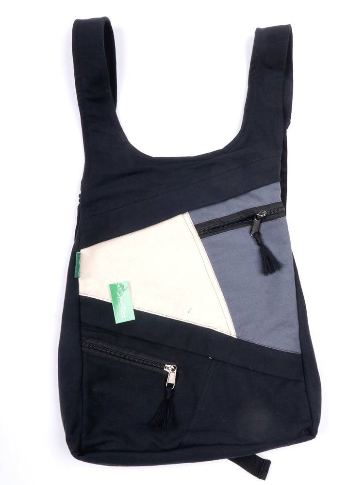 Mochila Chaleco Patchwork Tricolor Root BOHC33 color Negro