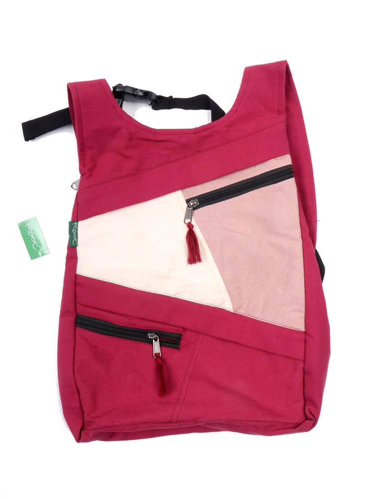 Mochila Chaleco Patchwork Tricolor Root BOHC33 color Rojo