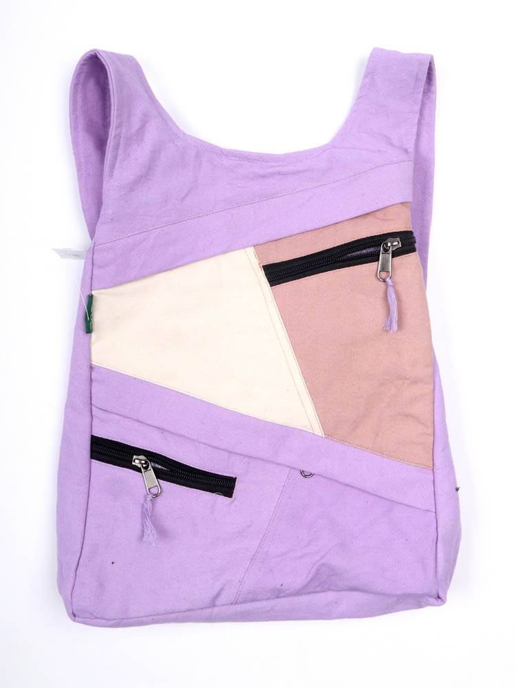 Mochila Chaleco Patchwork Tricolor Root BOHC33 color Lila