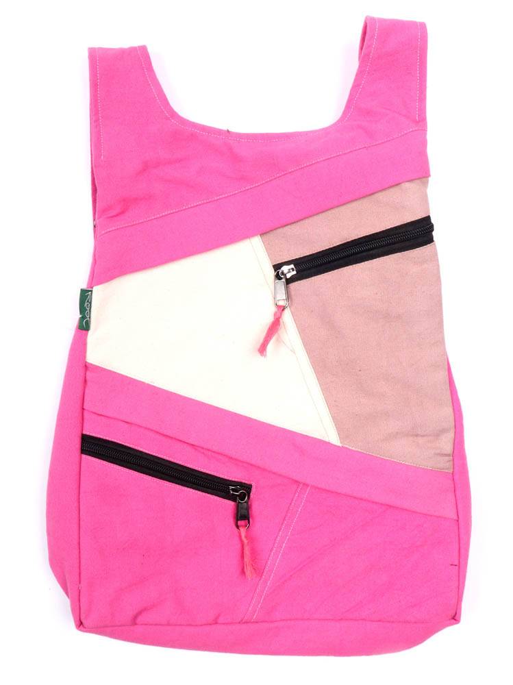 Mochila Chaleco Patchwork Tricolor Root BOHC33 color Rosa