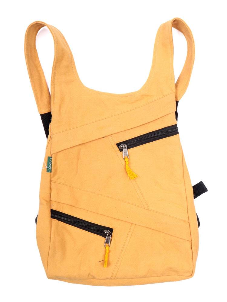 Mochila Ergonómica Patchwork Monocolor de Root BOHC34 color Mostaza