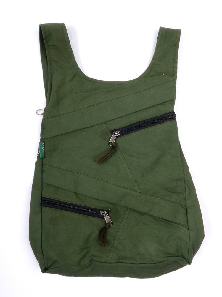 Mochila Ergonómica Patchwork Monocolor de Root BOHC34 color Verde