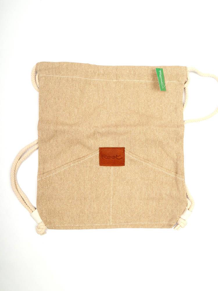 Mochila de Loneta con Cordones de Root BOTH01 color Marrón cl