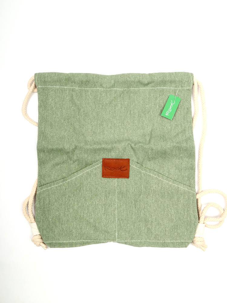 Mochila de Loneta con Cordones de Root BOTH01 color Verde cl