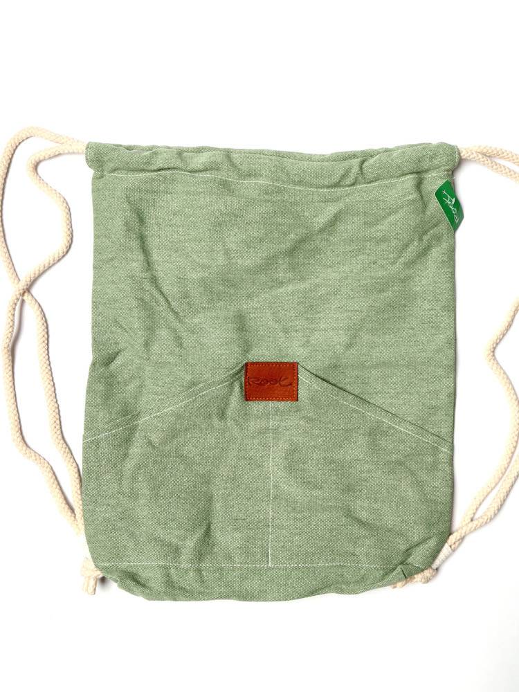 Mochila de Loneta con Cordones Grande de Root BOTH03 color Verde