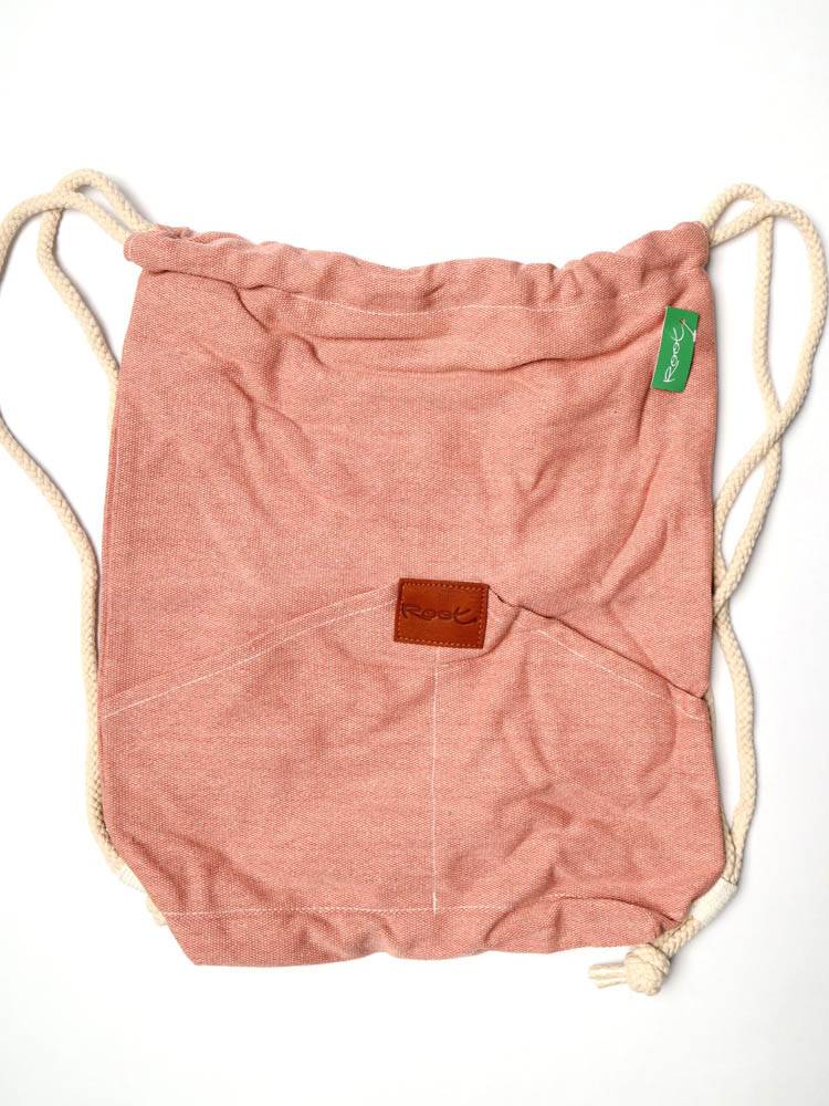 Mochila de Loneta con Cordones Grande de Root BOTH03 color Salmon