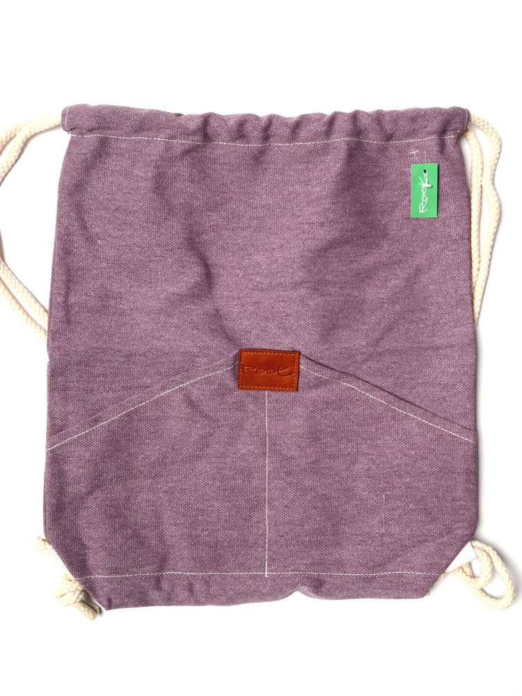 Mochila de Loneta con Cordones Grande de Root BOTH03 color Morado