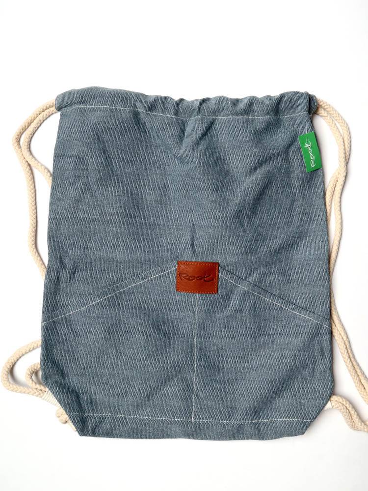 Mochila de Loneta con Cordones Grande de Root BOTH03 color Azul
