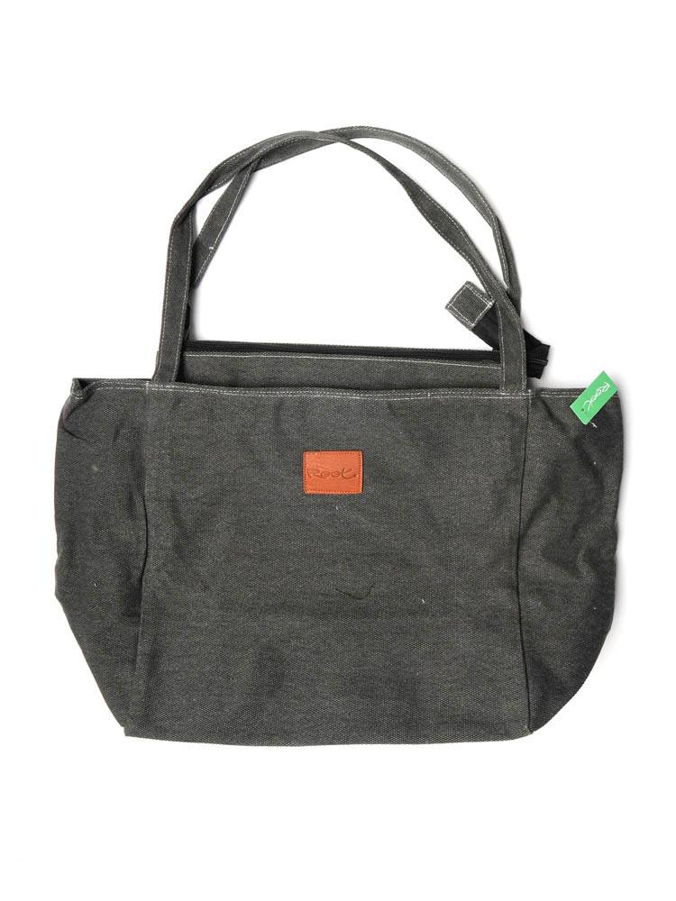 Bolso shopper grande de loneta de Root BOTH05 color Negro