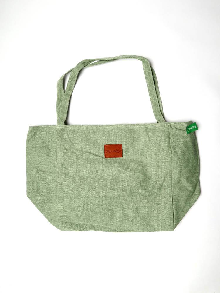 Bolso shopper grande de loneta de Root BOTH05 color Verde