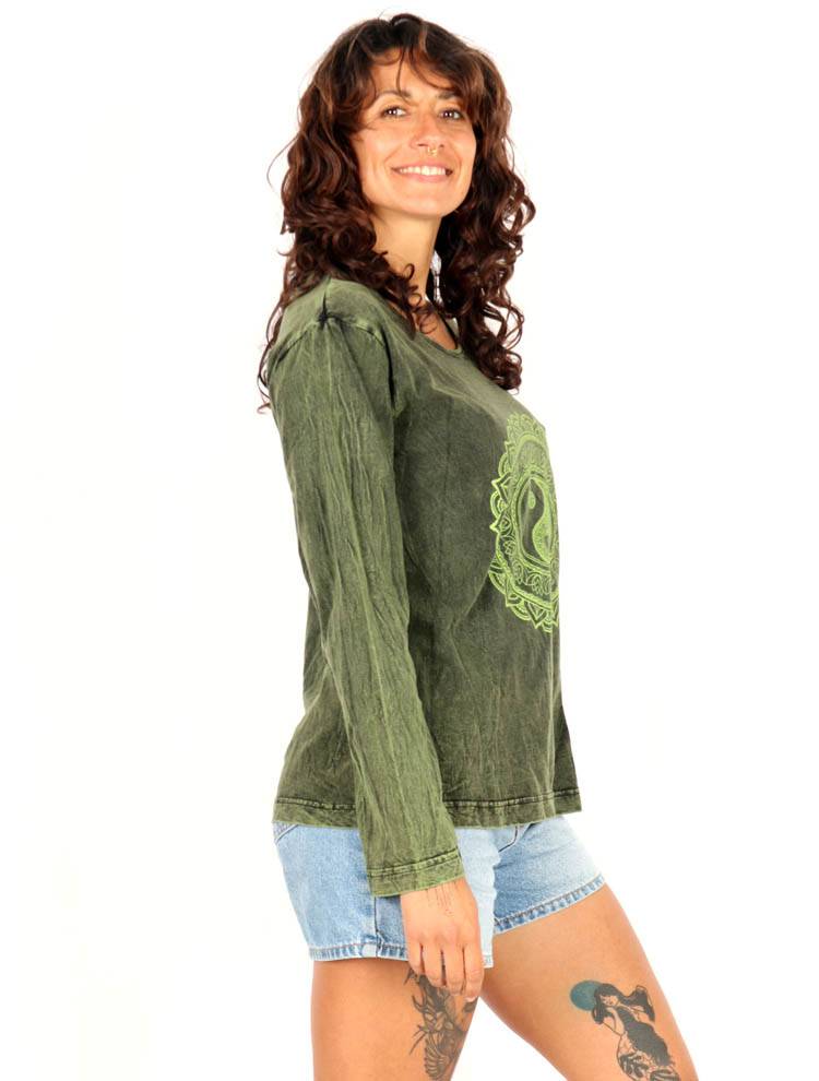 Camiseta Bicolor Yin Yang Lavada a la Piedra CAEV47