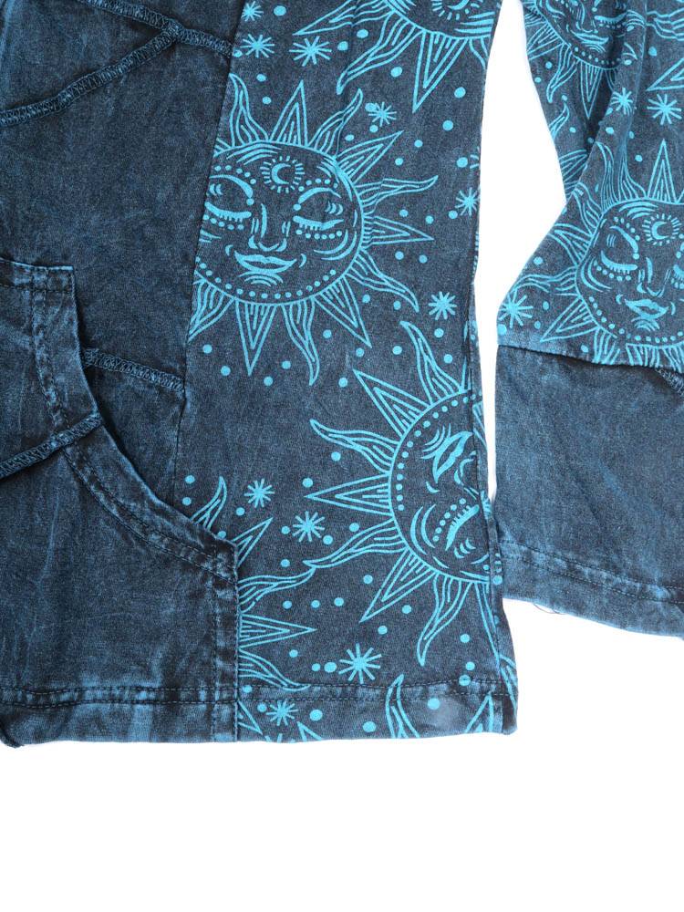 Sudadera patchwork con capucha y cremallera CAEV48