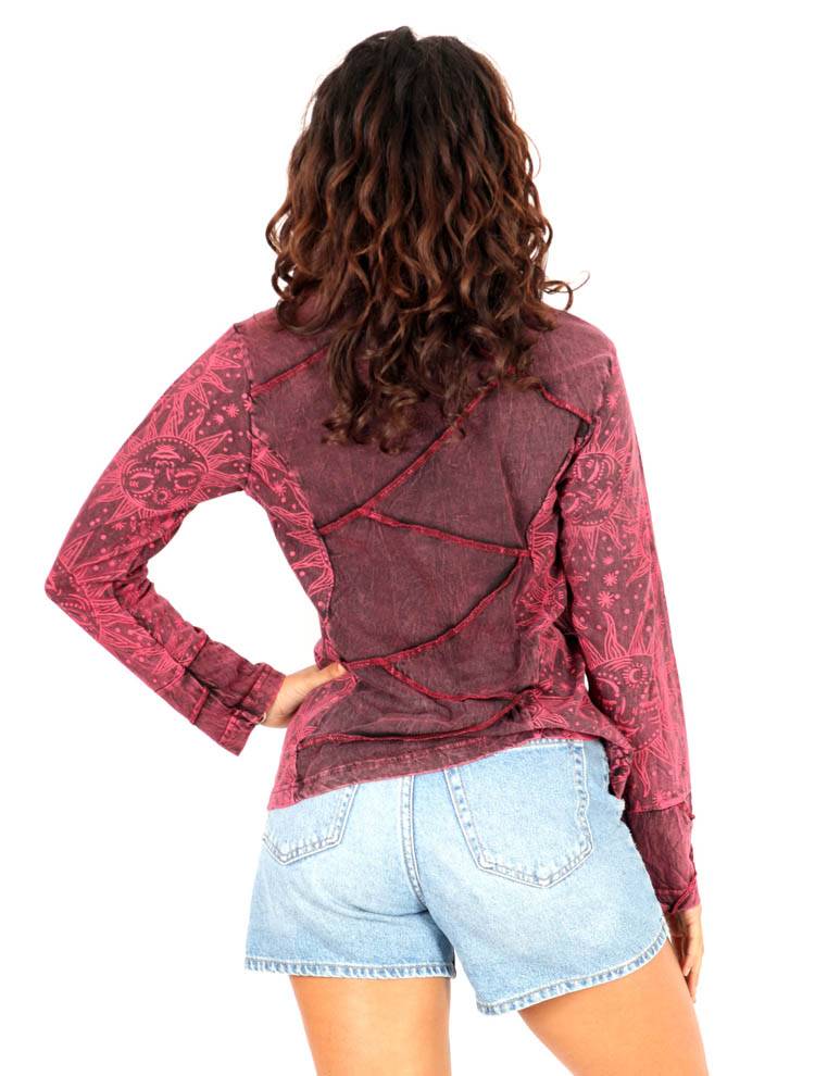 Camiseta patchwork efecto lavado con estampado étnico CAEV49