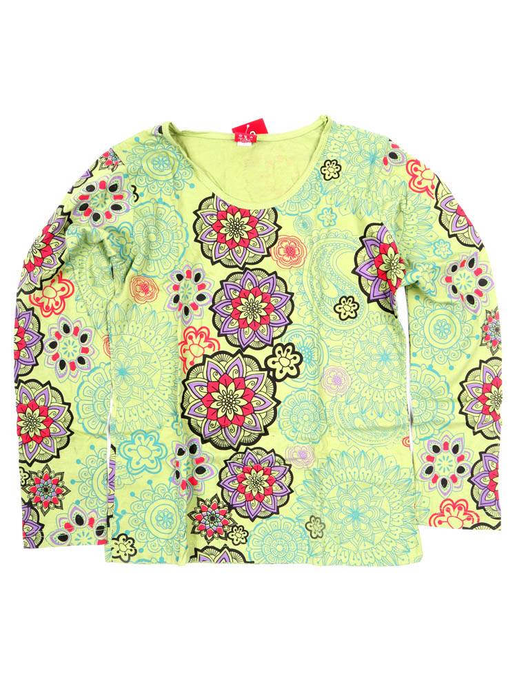 Camiseta estampado mandalas de colores CAEV50 color Verde