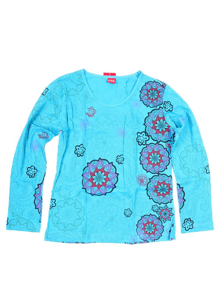 Camiseta estampado mandalas de colores CAEV50 color Azul