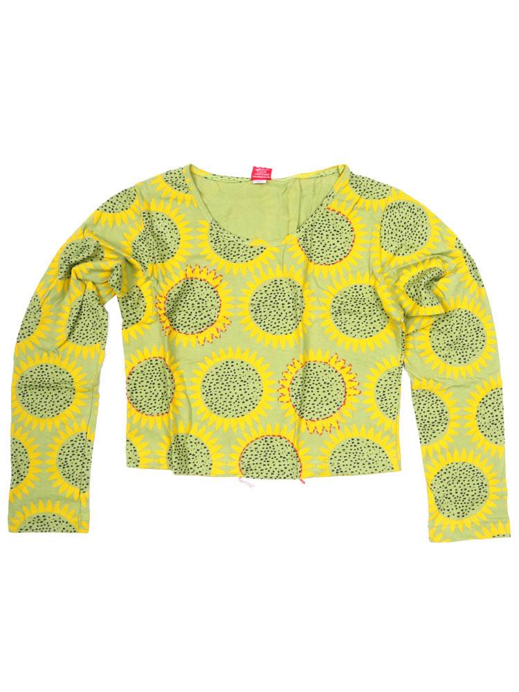 Camiseta crop sol con detalle crochet CAEV54 color Verde